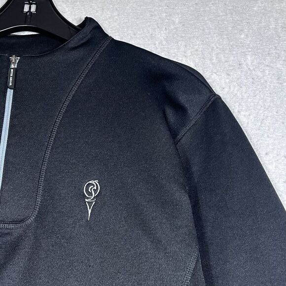 Peter Millar Sweater Mens Size Medium Black Element 4 Warmth Half Zip Pullover - Picture 4 of 13
